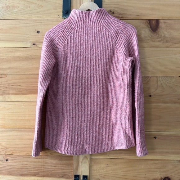 MADEWELL NORTHFIELD RIBBED MOCKNECK SWEATER PINK SMALL - Picture 2 of 5